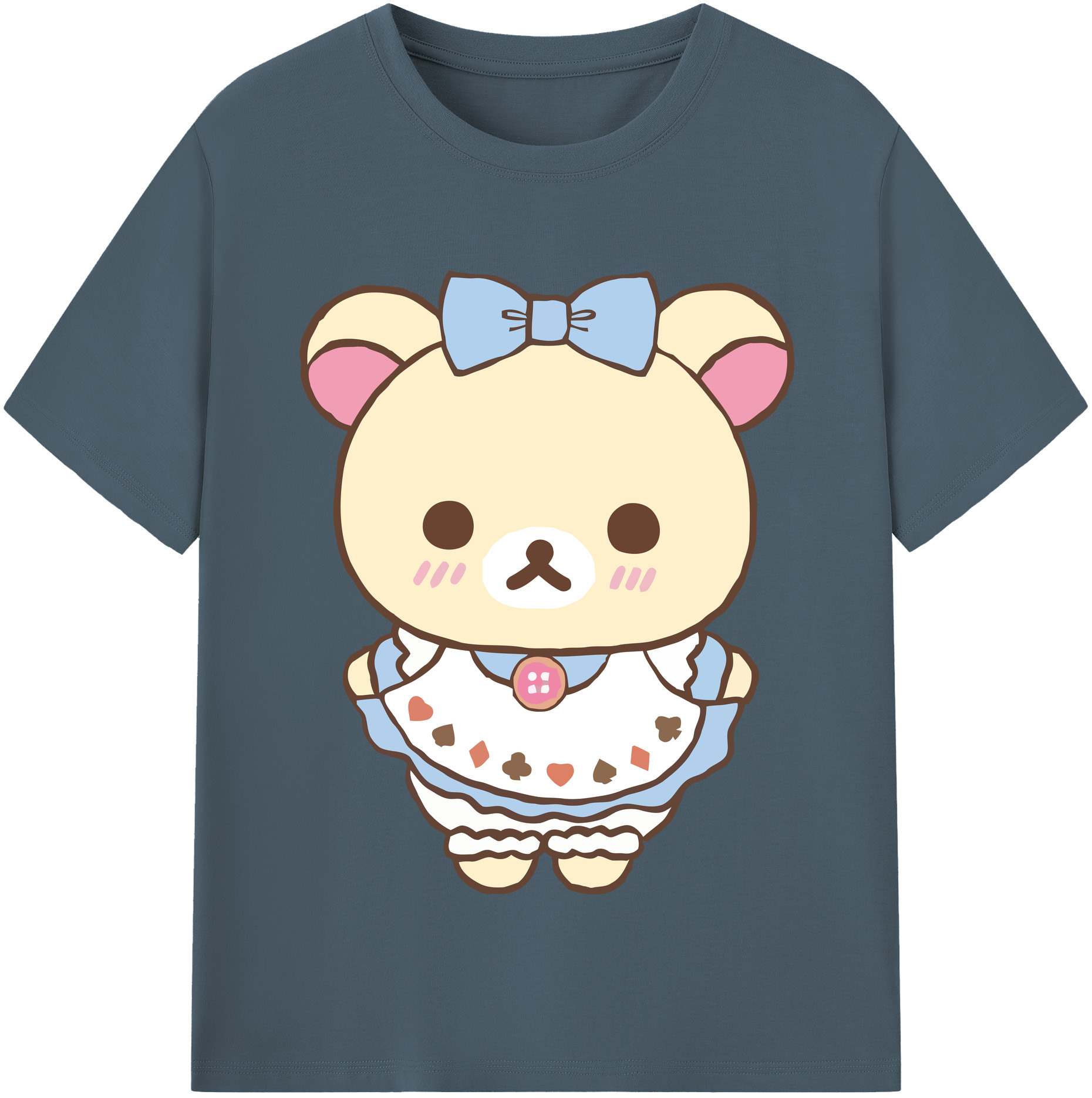 （画像用） リラックマ リラックマ キイロイトリ Rilakkuma Korilakkuma Kiiroitori 綿100％半袖Tシャツ（フロントプリント）